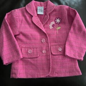 Pink Kids Jacket with Floral Design